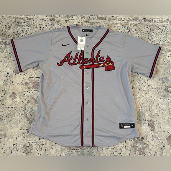 Nike Authentic Atlanta Braves MLB Baseball Gray Jersey Men's Size: XL